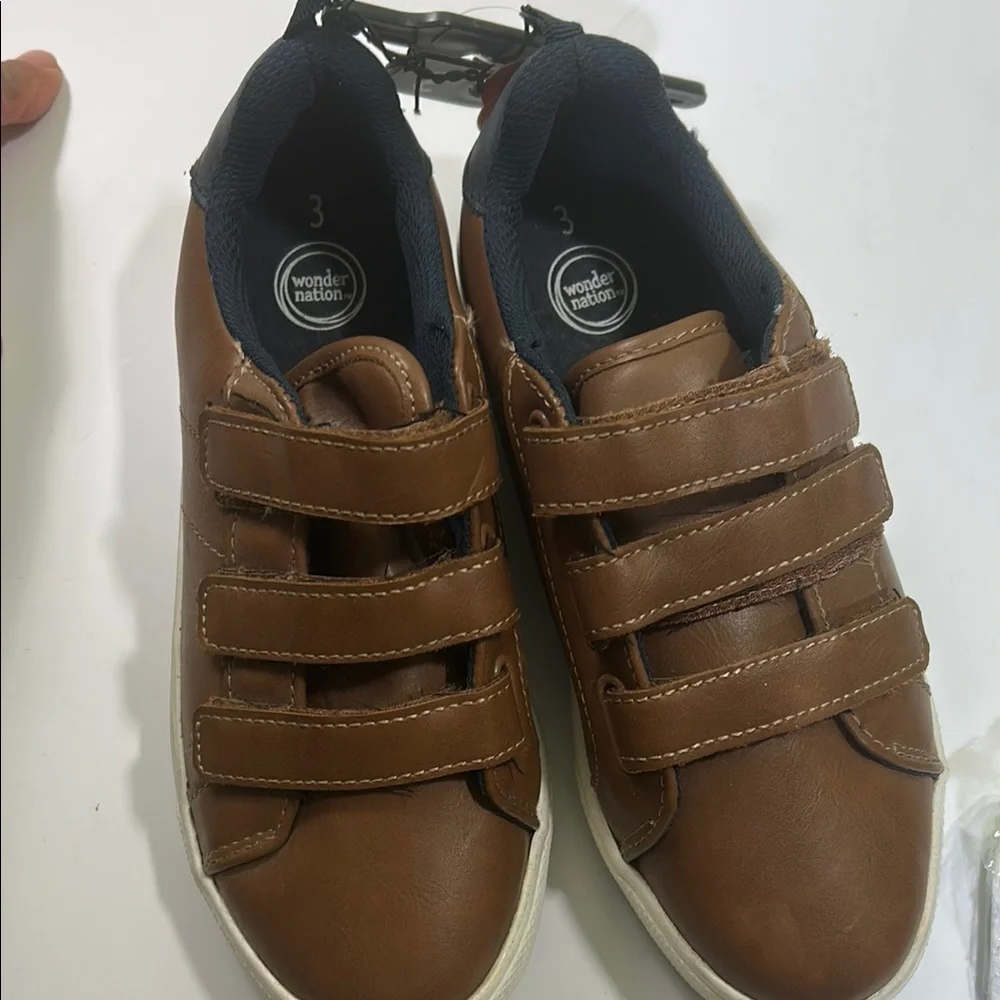 Wonder Nation Brown Sneakers with Velcro Straps